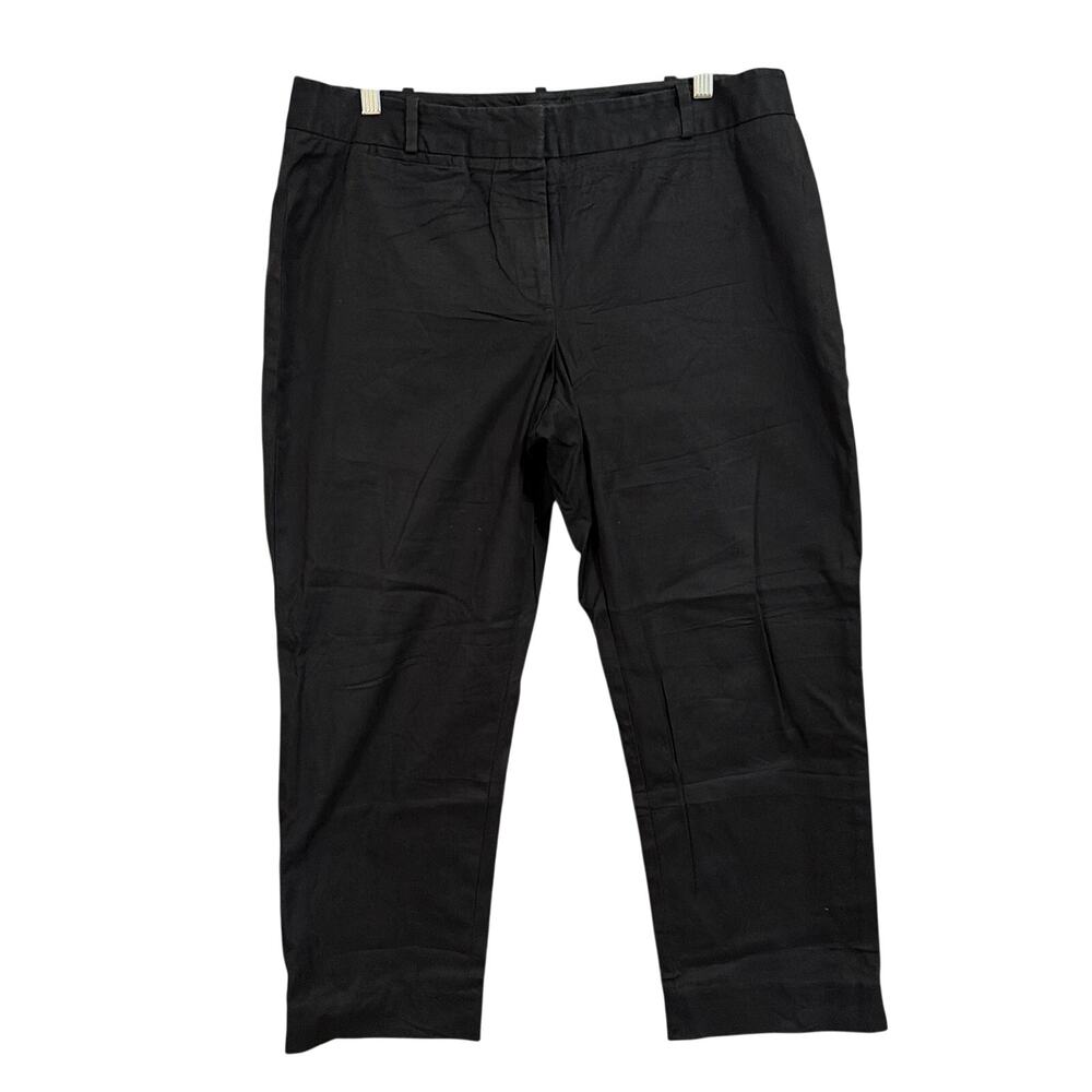 Talbots Womens Pants Black Mid Rise Cropped Signature Chino Stretch 12